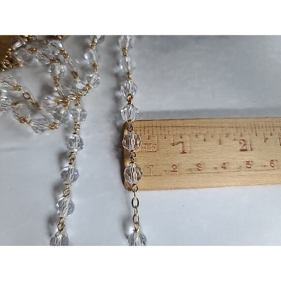18KT Gold Plated Sterling Crystal Rosary Vintage - Picture 10 of 10